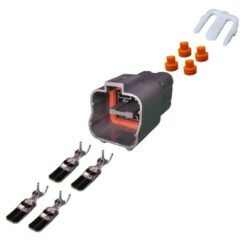 Connector 4 Pin Male 6.3mm UR-CM-638-GR overview