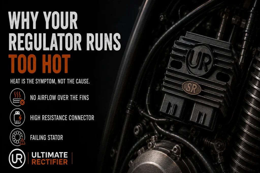 Ultimate Rectifier infographic: why a motorcycle regulator rectifier runs too hot